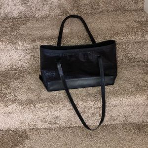 MAX NY black leather handbag
